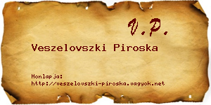 Veszelovszki Piroska névjegykártya